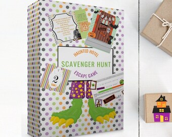 Halloween Haunted Hotel Escape Room Scavenger Hunt Game (Printable)