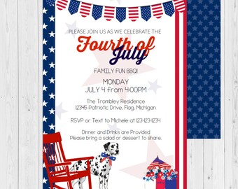 fourth of july invite fourth of july invitations bbq fourth etsy