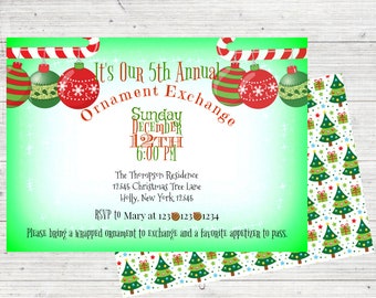 ornament exchange invitation etsy