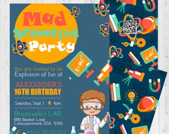 science party invite etsy