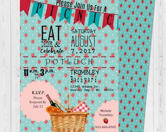 picnic invitation etsy