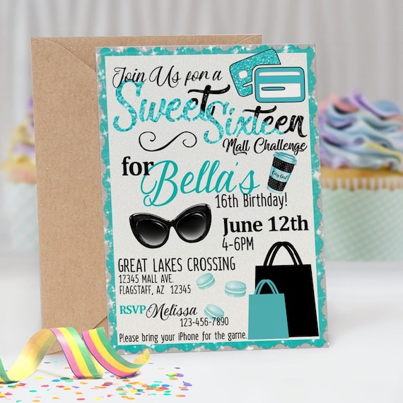 Sweet 16 Invitation, Sweet 16 Birthday Invitation Printable, Teen Birthday Invitation Il_570xn