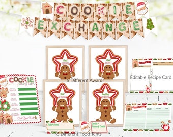 Cookie Exchange Printable, Christmas Cookie Exchange, Cookie Swap Party