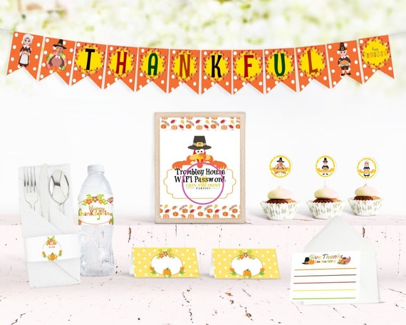 Thanksgiving Party Decorations, Thanksgiving Party Supplies, Thanksgiving Party, Thanksgiving Banner Il_570xn