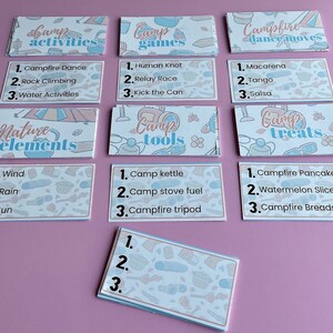 Printable Camping Charades, Camping Games, Family Games, Campfire Games ...