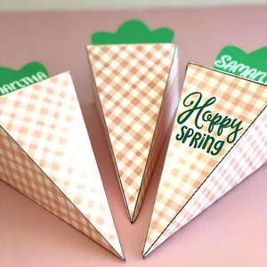 Personalized and Editable Carrot Favor Box, Easter Favor Box, Easter Brunch and Spring Party Favor, Easter Candy Box, Bunny and Farm Party