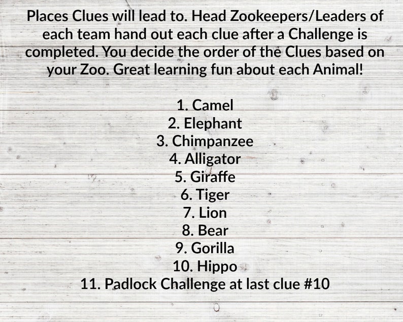 Zoo Scavenger Hunt Printable: Safari Passport Game (PDF) - Etsy