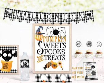 Halloween Decorations, Halloween Party Printable, Kids Halloween Party, Drive By Kids Halloween Treat Station