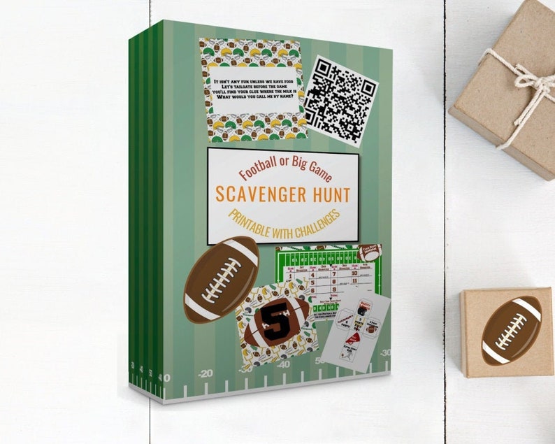 Football Scavenger Hunt, Sports Birthday Party Games, Football Theme Treasure Hunt image 1