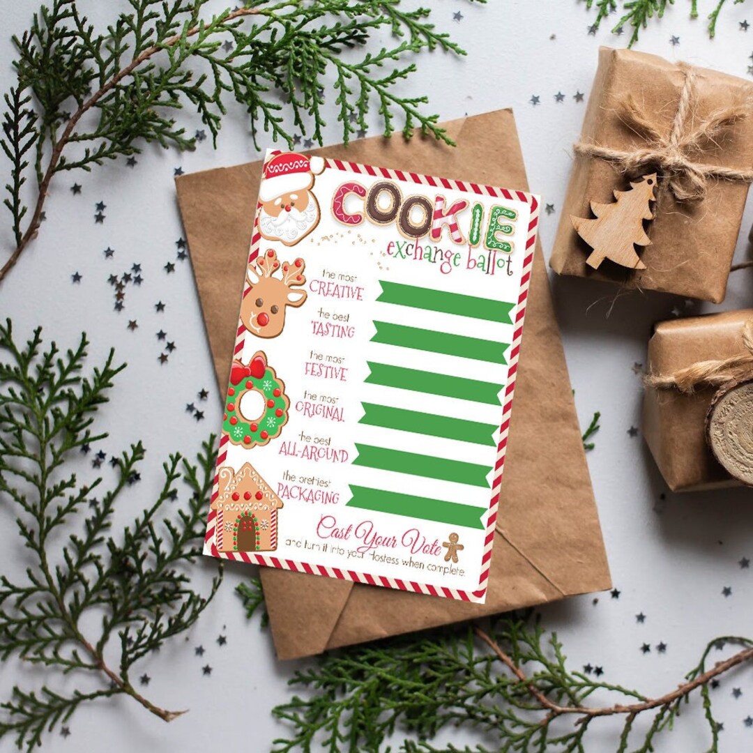 Cookie Exchange Ballots, Cookie Exchange Contest, Cookie Swap, Holiday