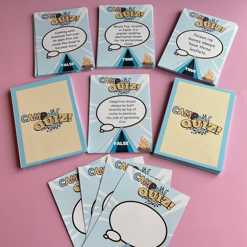 Printable Camping Trivia Games for Families, True and False Questions