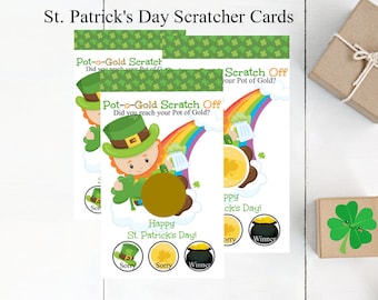St. Patrick's Day Scratch Off Game: Leprechaun Party Favors (Digital File)