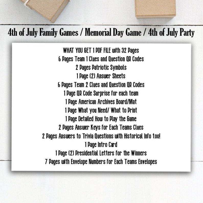 4th of July Scavenger Hunt, 4th of July Trivia, Patriotic Kids Games image 5