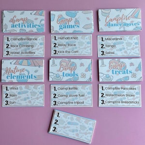 Printable Camping Charades, Camping Games, Family Games, Campfire Games ...