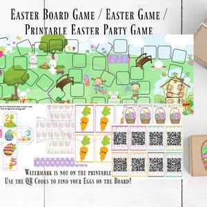 Printable Easter Board Game, Printable Easter Party Game For Kids, Easter Activity for Kids image 2