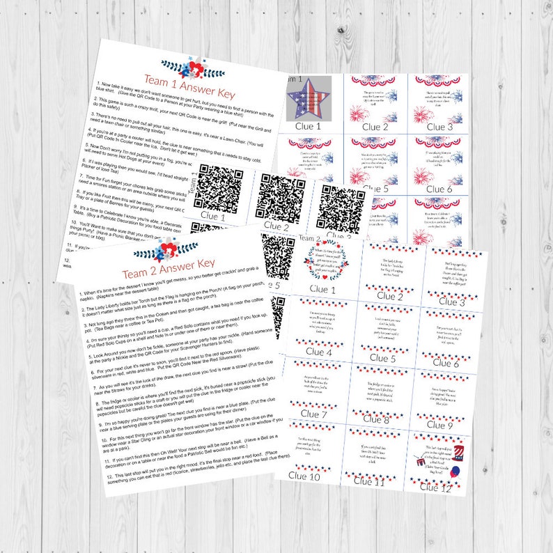 Patriotic Scavenger Hunt, Fourth of July Scavenger Hunt for Kids, Fourth of July Games image 2