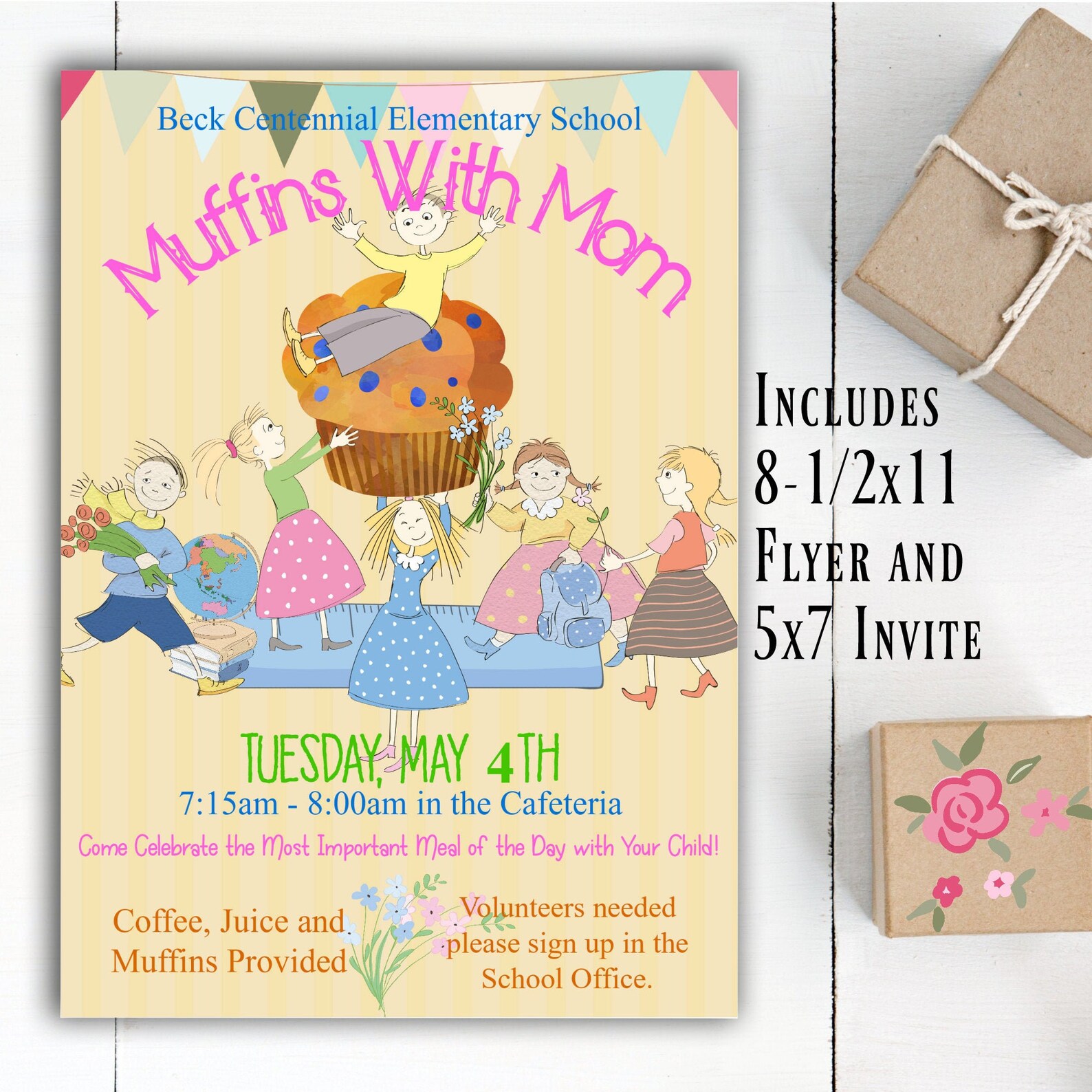 Muffins with Mom Muffins with Mom Invitation Muffins with Etsy