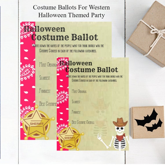 Halloween Costume Contest Ballot, Halloween Party Games, Western Party Theme Il_570xn