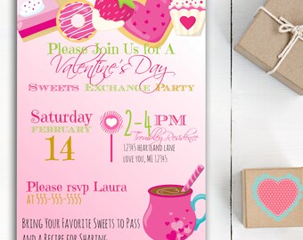 Valentines Day Party Invitation, Valentines Day Party Invite, Valentines Day Party