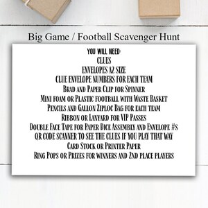 Football Scavenger Hunt, Sports Birthday Party Games, Football Theme Treasure Hunt image 6