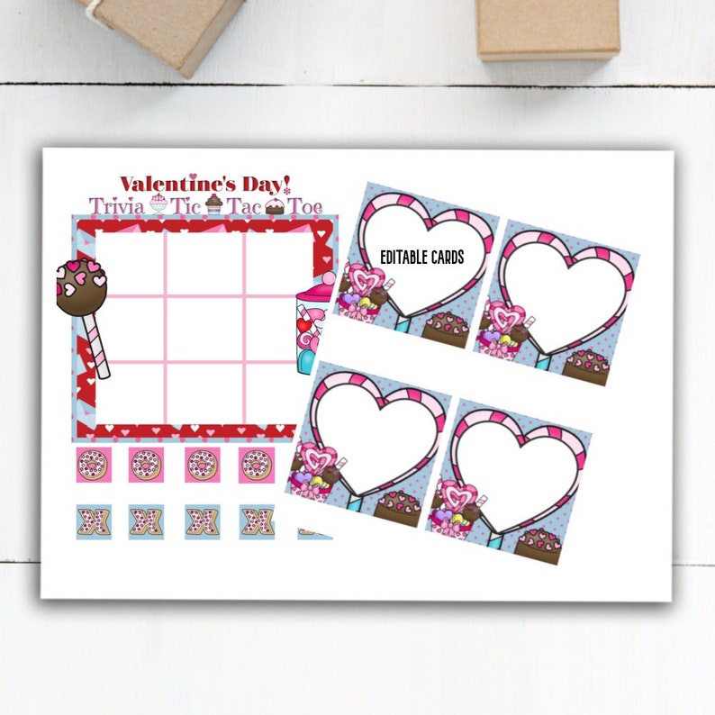 Printable Valentines Day Tic Tac Toe, Valentines Day Games for Kids ...