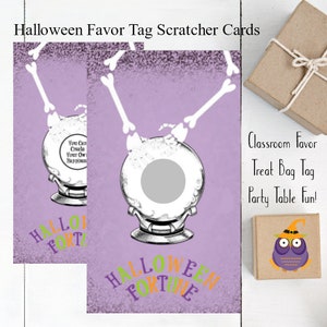 Halloween Fortune Teller Scratch Off Cards, Halloween Scratch Off Game Cards, Halloween Party Favors