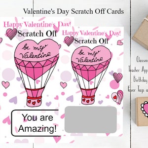 Valentines for Kids, Valentine Teacher Gift, Valentine&#39;s Day Scratch Off
