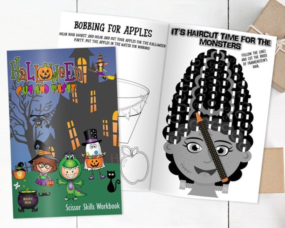 Halloween Scissor Skills Coloring Pages and Worksheets, Halloween ...