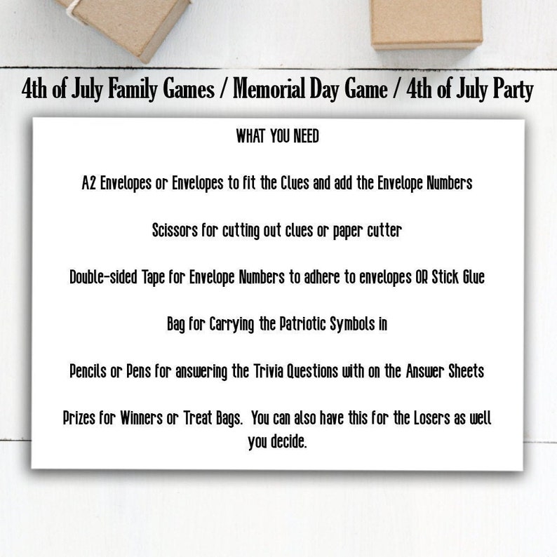 4th of July Scavenger Hunt, 4th of July Trivia, Patriotic Kids Games image 4