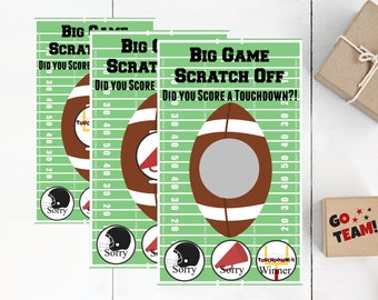 Football Party Games, Big Game Party, Football Birthday Party Scratch Off Tickets