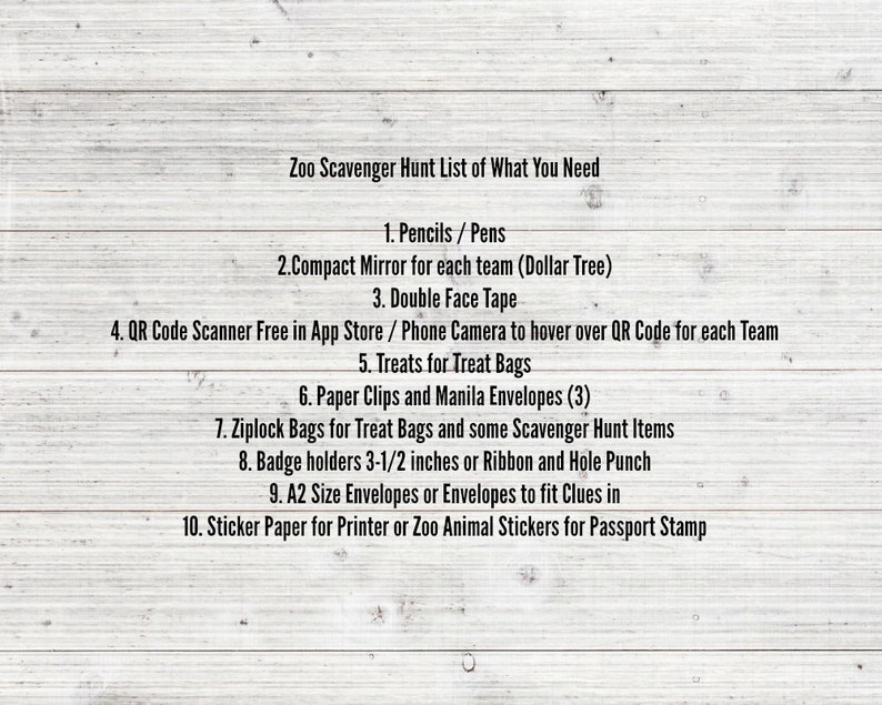 Zoo Scavenger Hunt Printable: Safari Passport Game (PDF) - Etsy