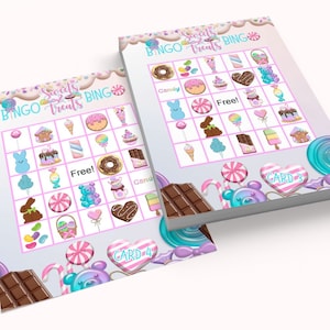 Easter Bingo Cards for Kids and Adults, Easter Party Game, End of School Party Activity for Kids, Sweet Treats Bingo, Candy Shop Bingo