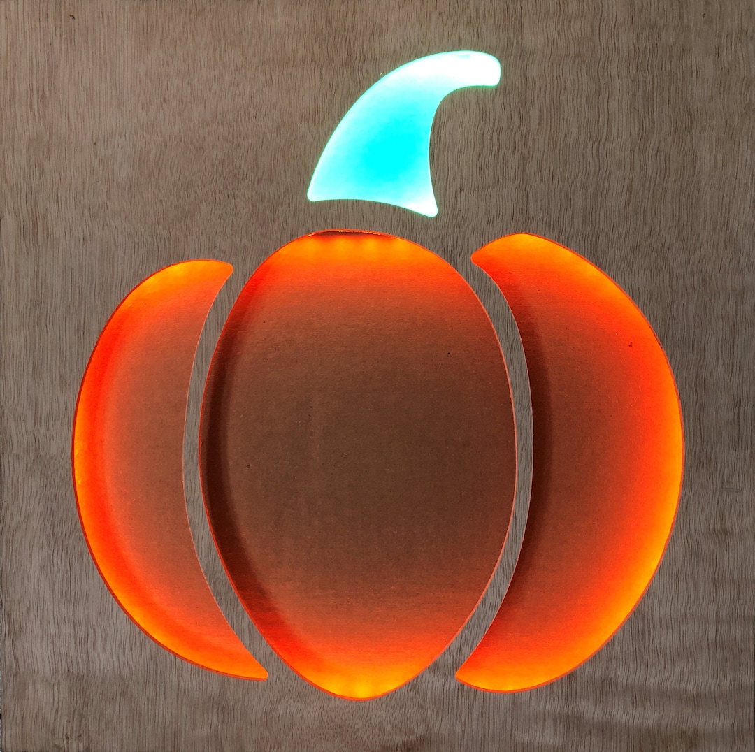 Lighted Pumpkin Sign Wall Display Back-lit With LED Ribbon Lights Fall ...