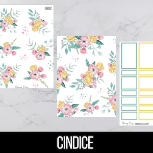 Cindice Floral Deco Sticker Kit/ Spring Floral Deco/Kiss cut stickers
