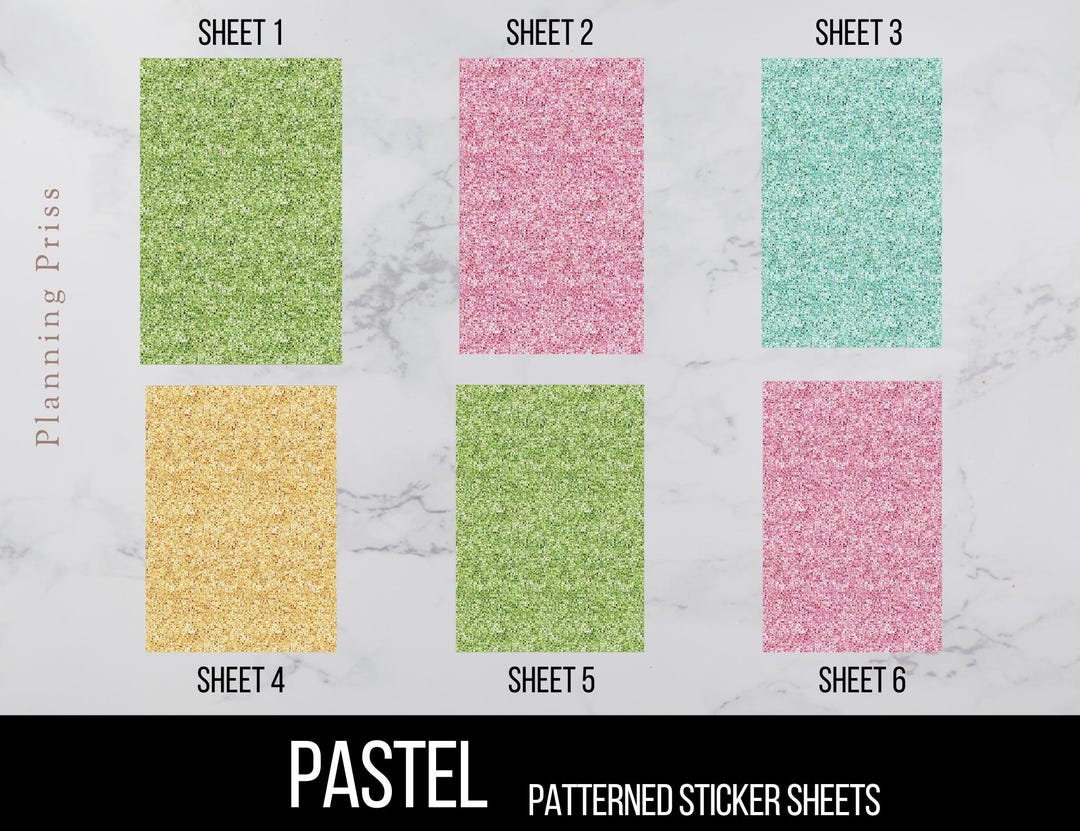 Pastel Patterned Sticker Pack - Etsy