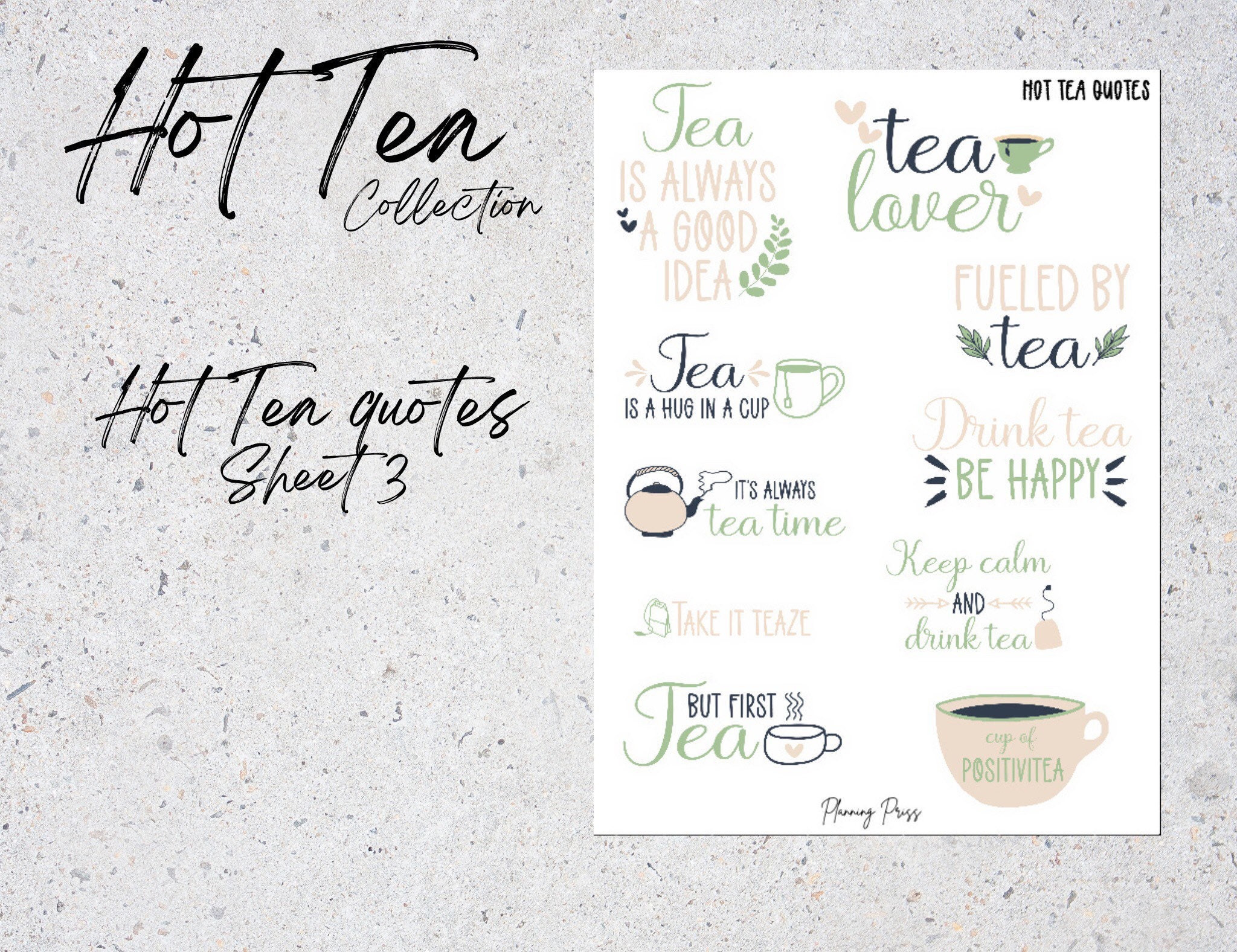 Hot Tea Sticker Collection - Etsy