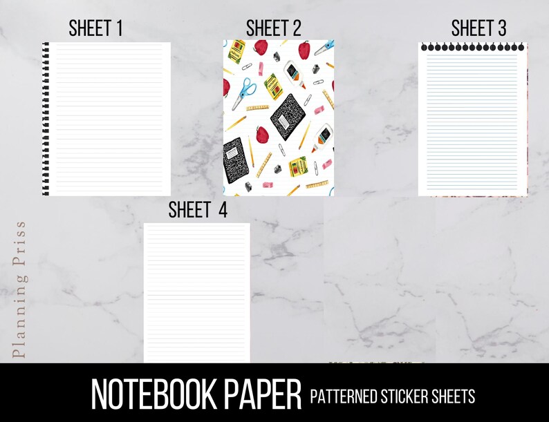 Patterned Sticker Paper Pad Notebook Paper Patterned Sticker Pack - Etsy