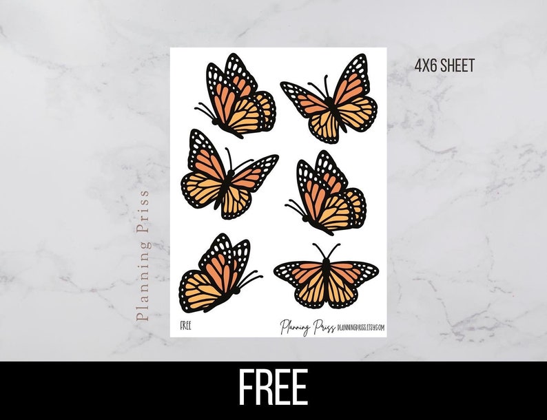 Free/ Butterfly Deco Sticker Sheet - Etsy