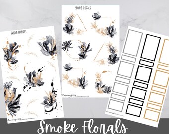 Smoke Florals Deco Sticker Kit