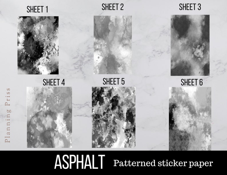 Asphalt Patterned Sticker Pack - Etsy