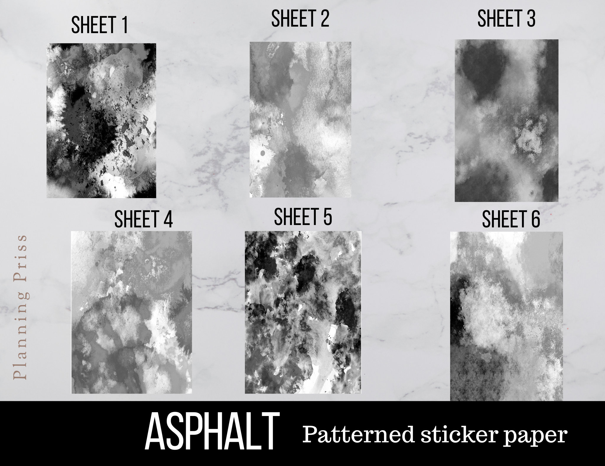 Asphalt Sign Sticker Asphalt Patterned Sticker Pack - Etsy