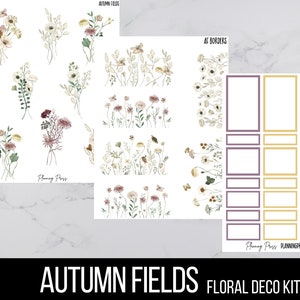 Autumn Fields Floral Deco Sticker Kit/ Floral Deco/Kiss cut stickers