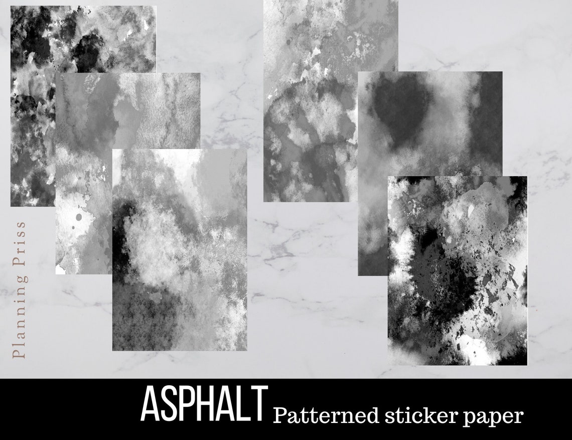 Asphalt Sign Sticker Asphalt Patterned Sticker Pack - Etsy