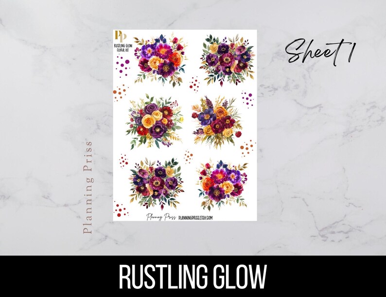 PRINTABLE- Rustling Glow Floral Kit/ Floral Deco Kit - Etsy