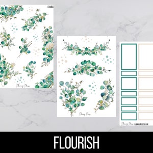 Flourish Floral Deco Sticker Kit/ Spring Floral Deco/Kiss cut stickers