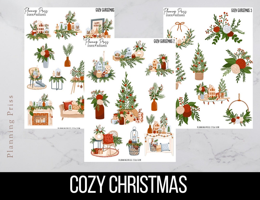 Cozy Christmas Deco Sticker Sheets - Etsy