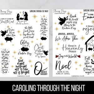 Caroling through the night Quote Deco Sticker Sheets
