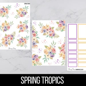 Spring Tropics Floral Deco Sticker Kit/ Spring Floral Deco/Kiss cut stickers