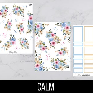 Calm Floral Deco Sticker Kit/ Spring Floral Deco/Kiss cut stickers