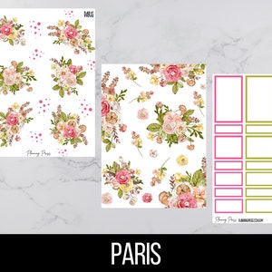 Paris Floral Deco Sticker Kit/ Spring Floral Deco/Kiss cut stickers